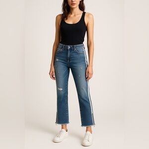 Pistola Charlie High Rise Zip Leg Jeans Women’s 27 Distressed Crop Fray Hem